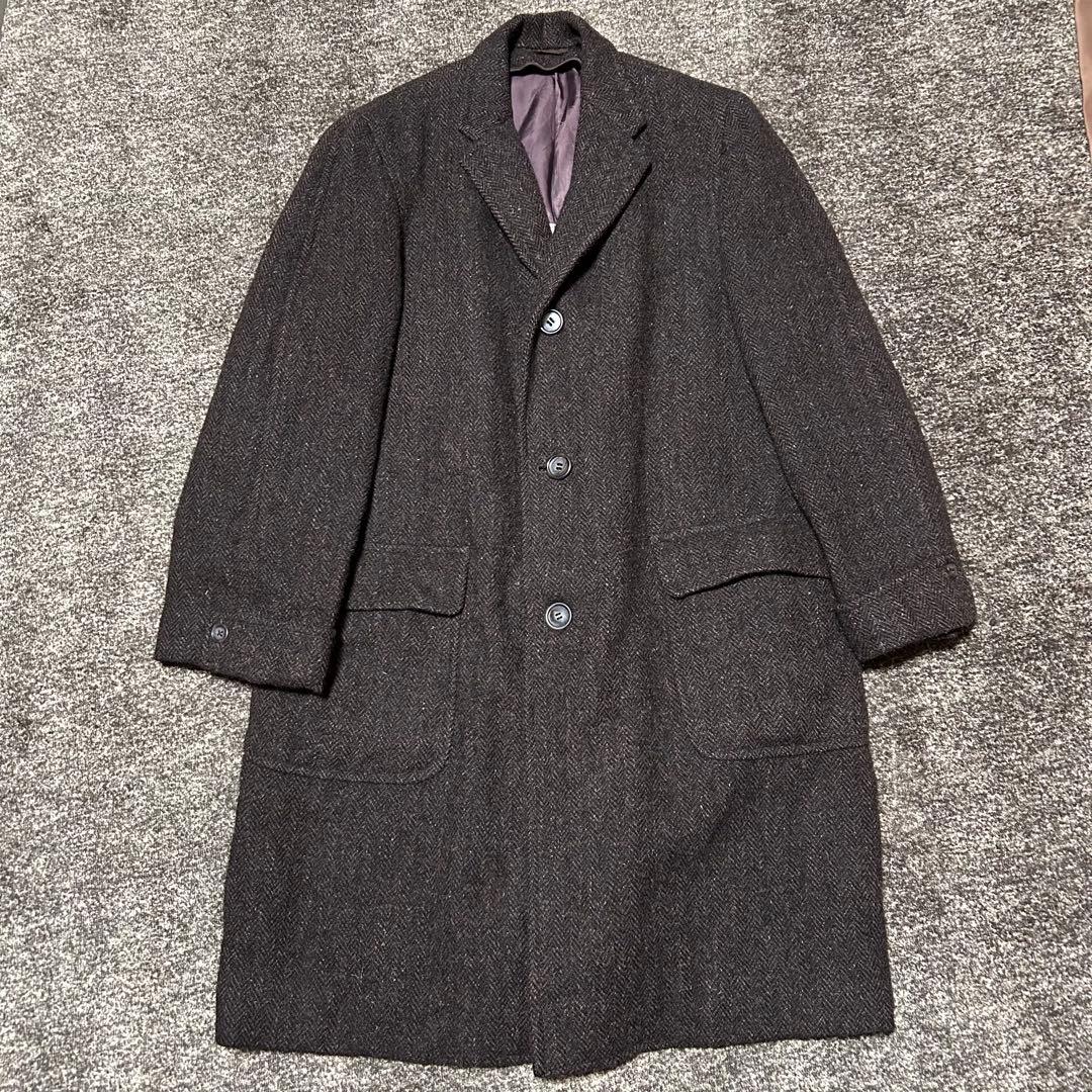 60's ハリスツイード　ヴィンテージ　チェスターコート　古着　貴重 60's ハリスツイード ヴィンテージ チェスターコート 古着 貴重 - メルカリ