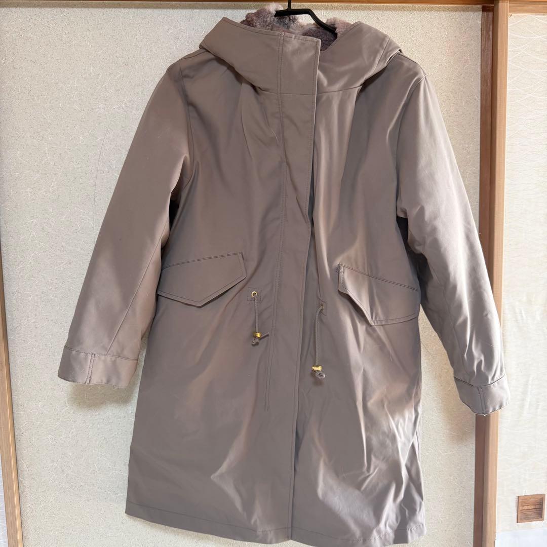 美品バーバリーブルーレーベル　ボアフード付き 暖かいモッズコート　36 美品 バーバリー ブルーレーベル モッズ コート キャメル サイズ38