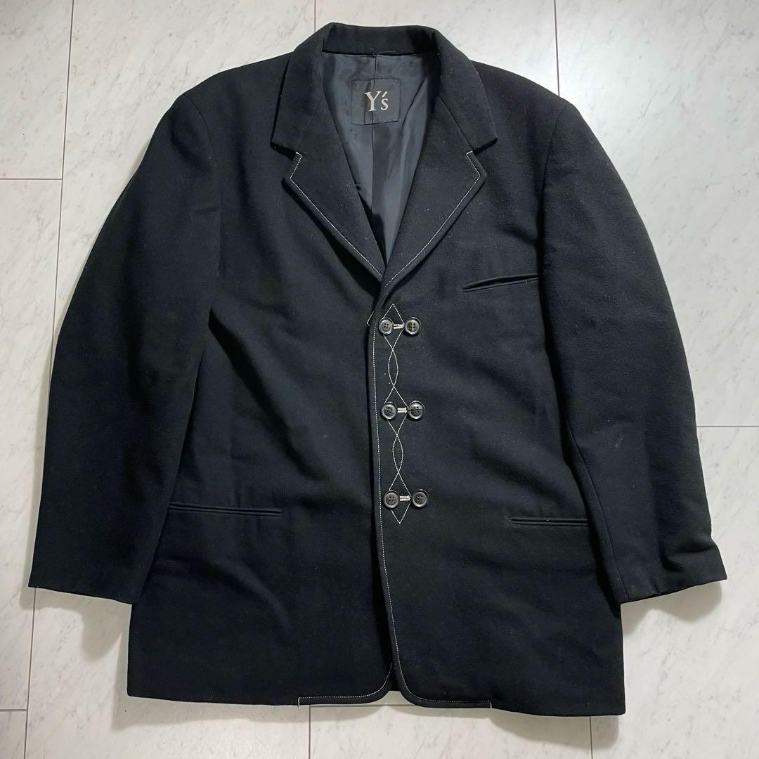 ワイズ ヨウジヤマモト 3Bテーラードジャケット ウール 刺繍デザイン