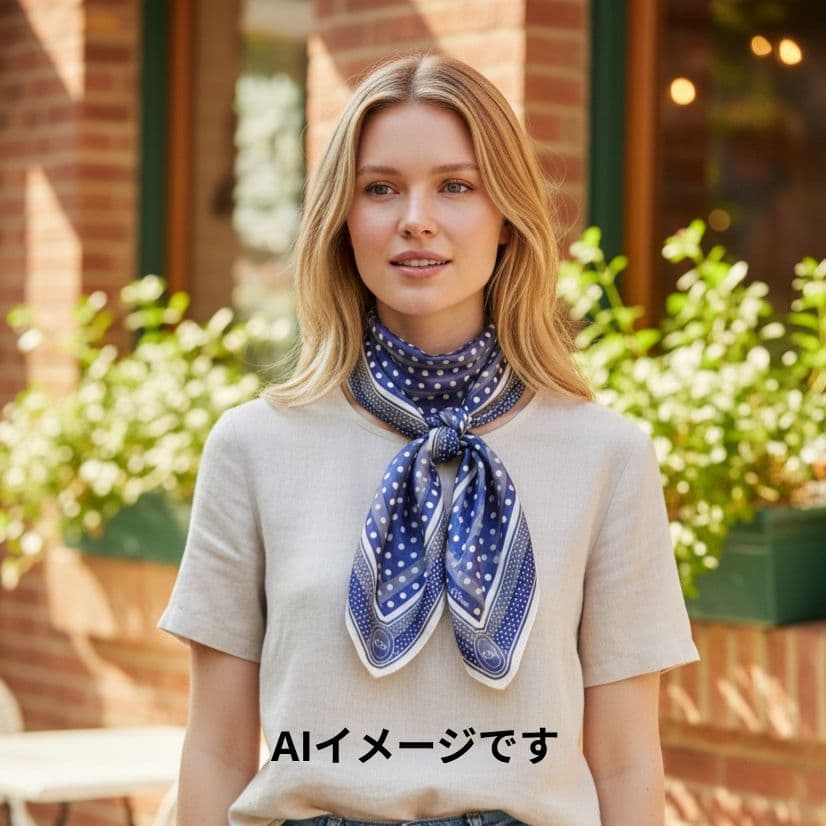 Christian Dior クリスチャンディオール ドット柄シルクスカーフ