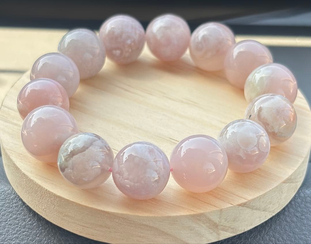 桜瑪瑙 希少なオールピンク 天然石ブレスレット - メルカリ