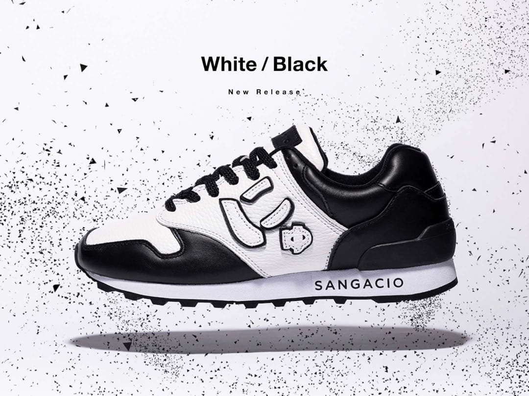 にゅーず スニーカー ホワイト&ブラック サンガッチョ - メルカリ