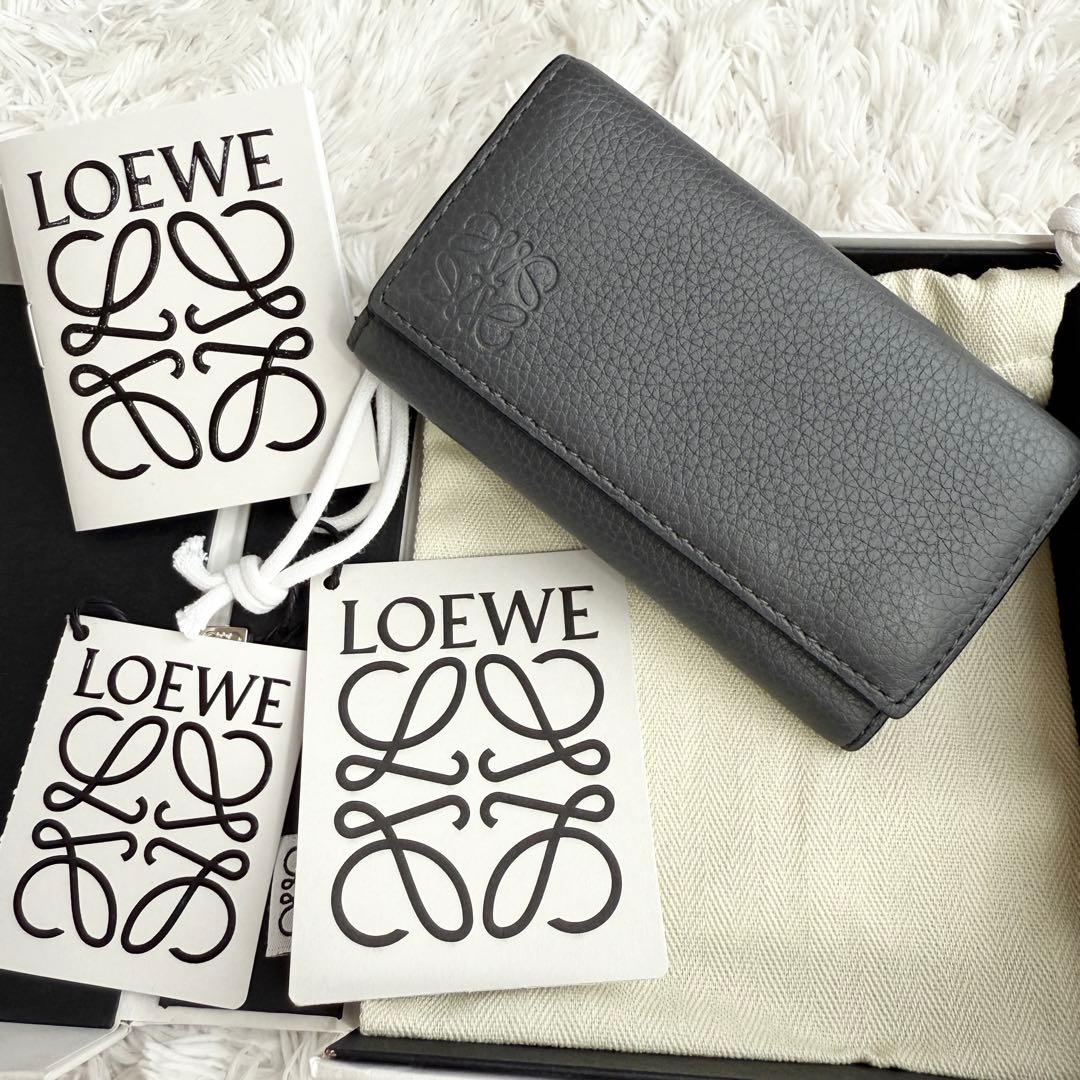 未使用品】ロエベ メンズ キーケース ソフトグレインカーフ 6連