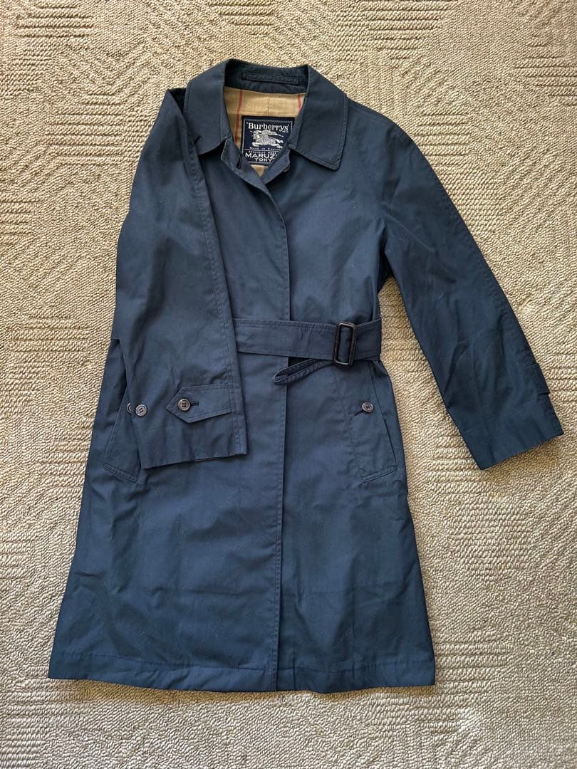 Burberrys ベルト付きトレンチコート ネイビー - メルカリ