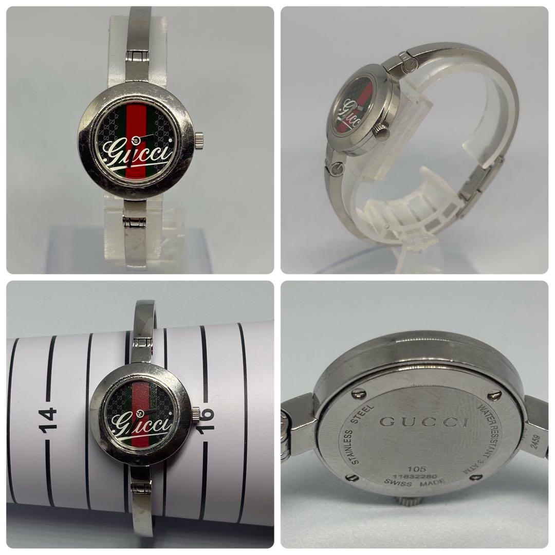 新品電池交換済み】GUCCI グッチ シェリーライン 105 GGラウンド