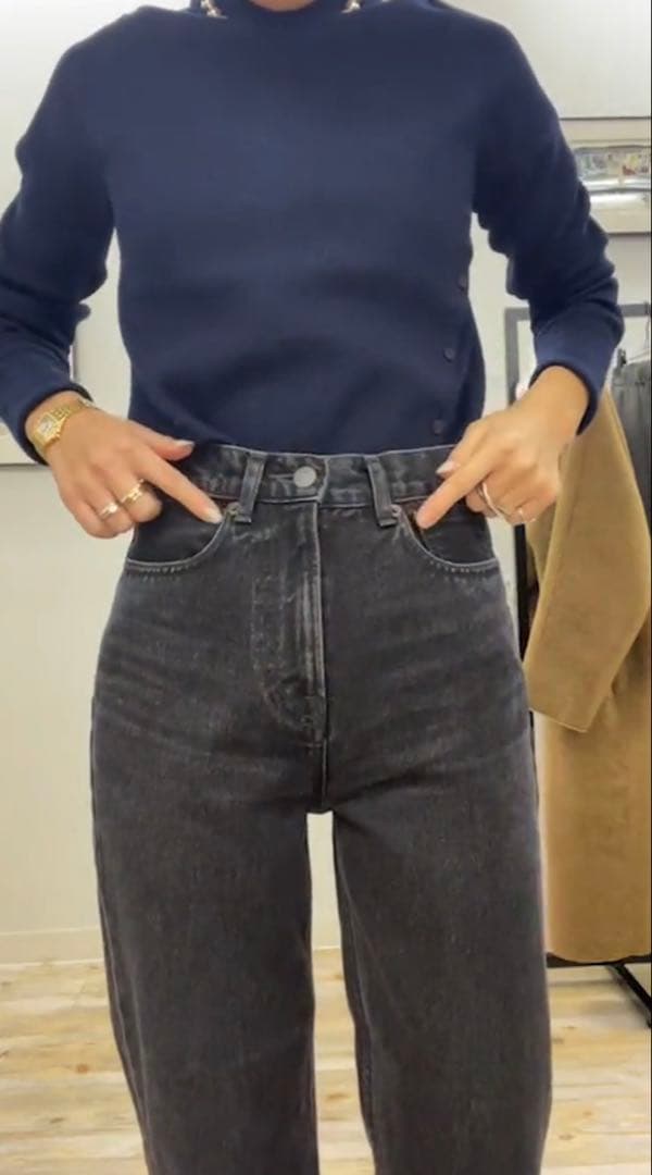 新品未使用】マチャットMACHATT ブラックデニム Mサイズ