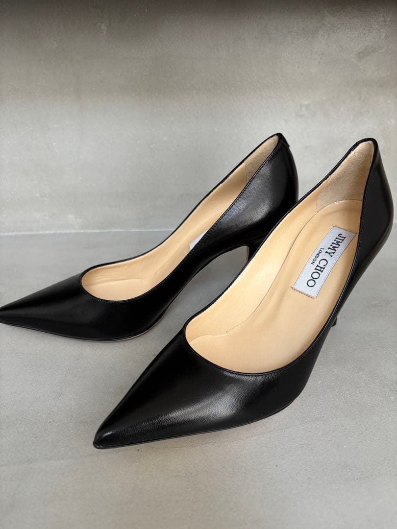 JIMMY CHOO ブラックレザー ハイヒール セレモニーの通販はau PAY