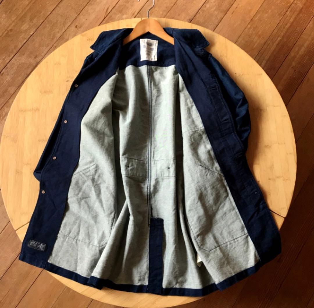 F.O.B.FACTORY メンズ Lインディゴ ショップ コート