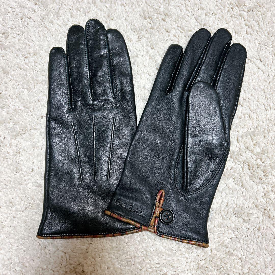 美品】ポールスミス 手袋 羊革 ライニング カシミヤ 黒 - メルカリ