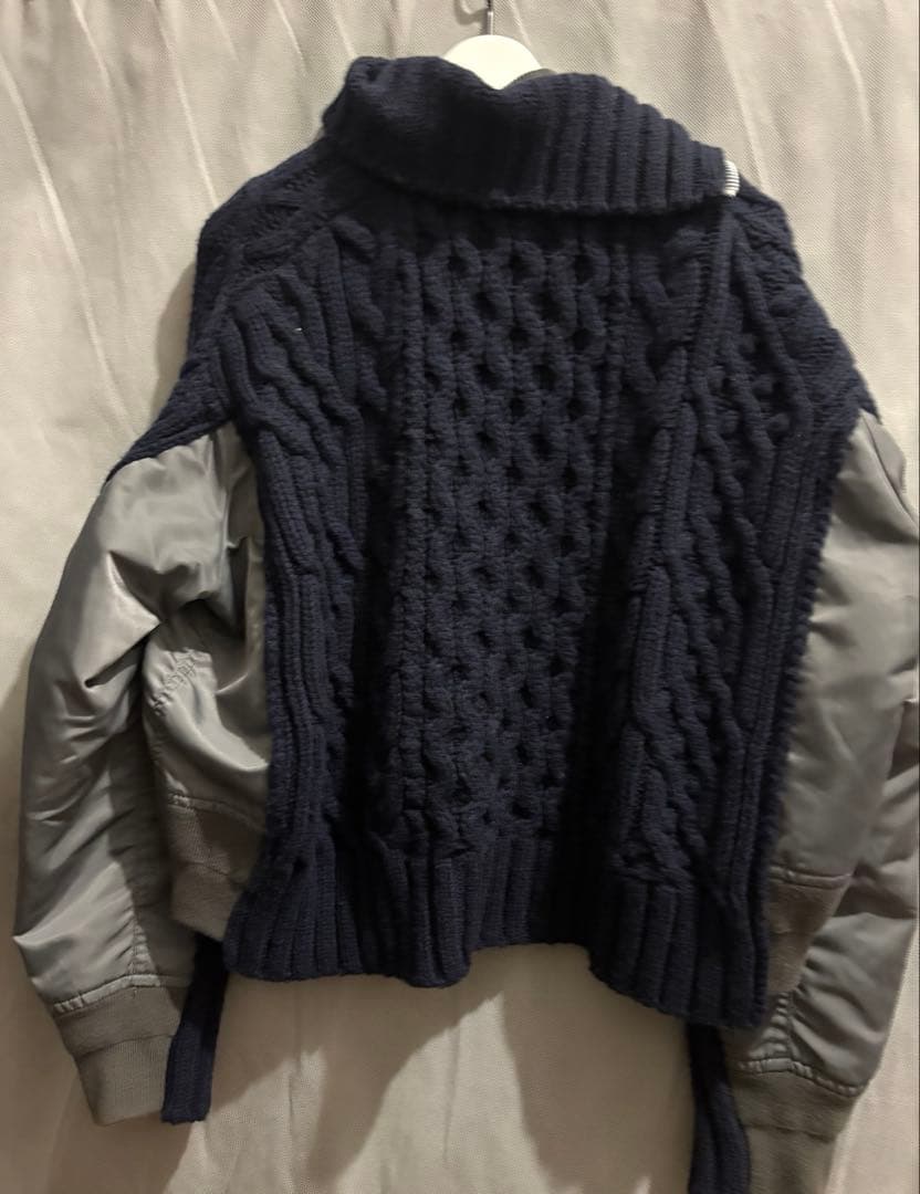 sacai サカイ ニットドッキングMA-1ジャケット ブルゾン - メルカリ