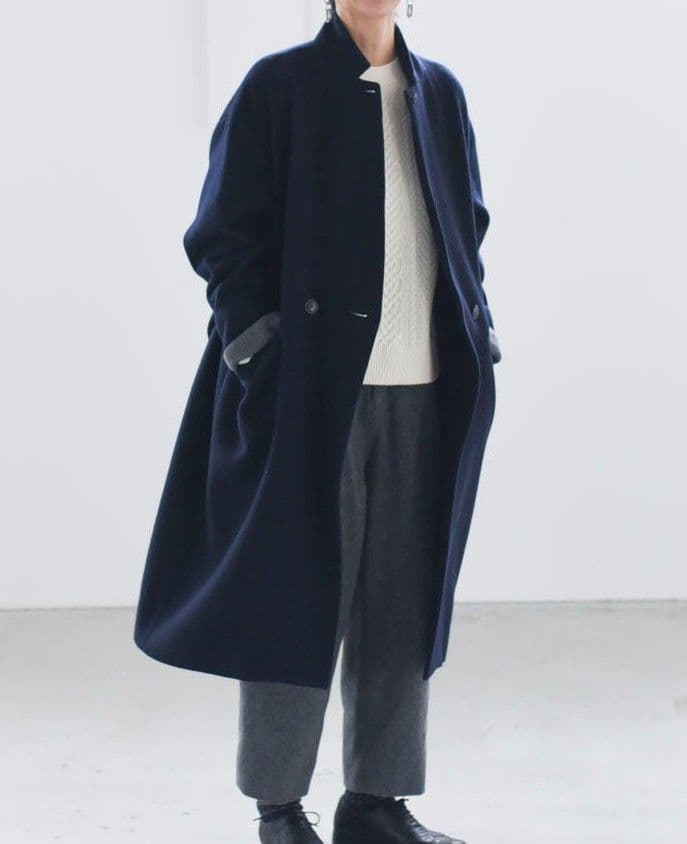 北欧、暮らしの道具店 チェスターコート ネイビー チェスターコートのレディース、身長別に着心地をレポート - 北欧