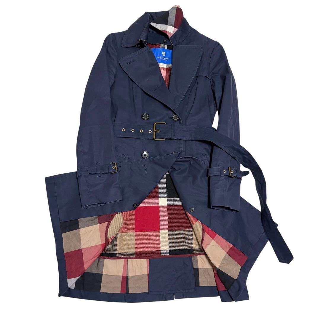 ブルーレーベルクレストブリッジ シングル トレンチコート 2way 濃紺