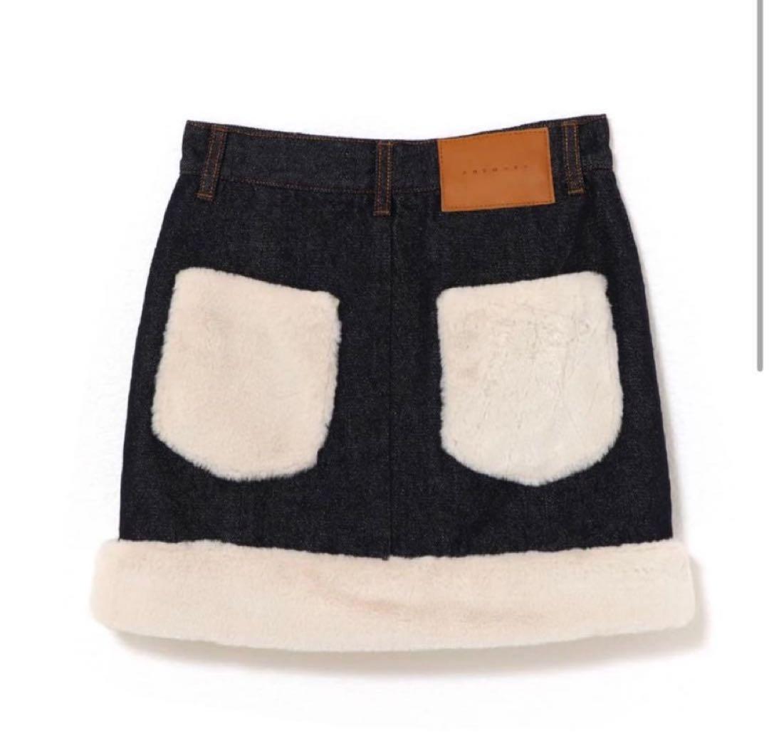 andmary Fur pocket denim skirt sサイズ - メルカリ