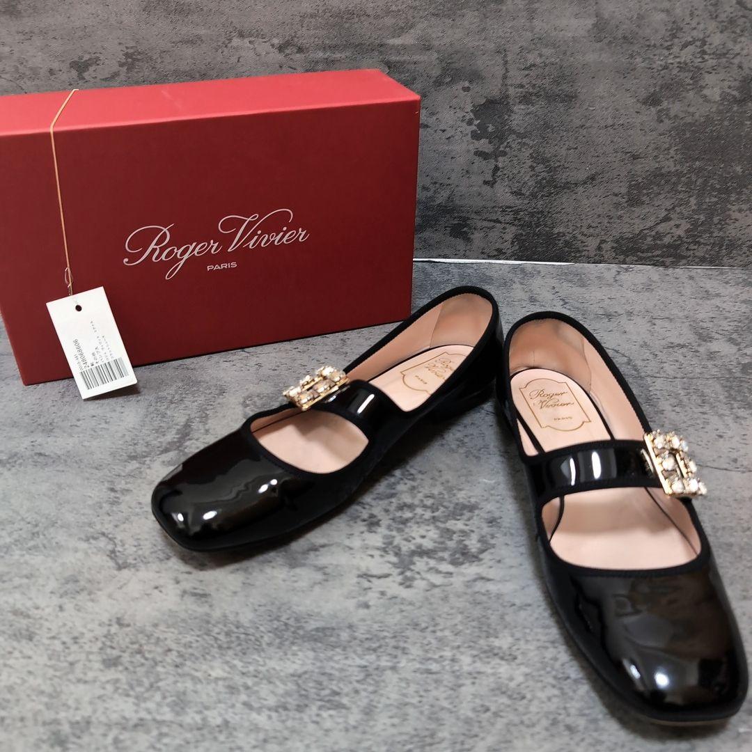ロジェヴィヴィエ ブロッシュヴィヴィエ ビジュー パンプス 黒 39.5 箱付 ロジェヴィヴィエ ブロッシュヴィヴィエ ビジュー パンプス 黒 39.5 箱