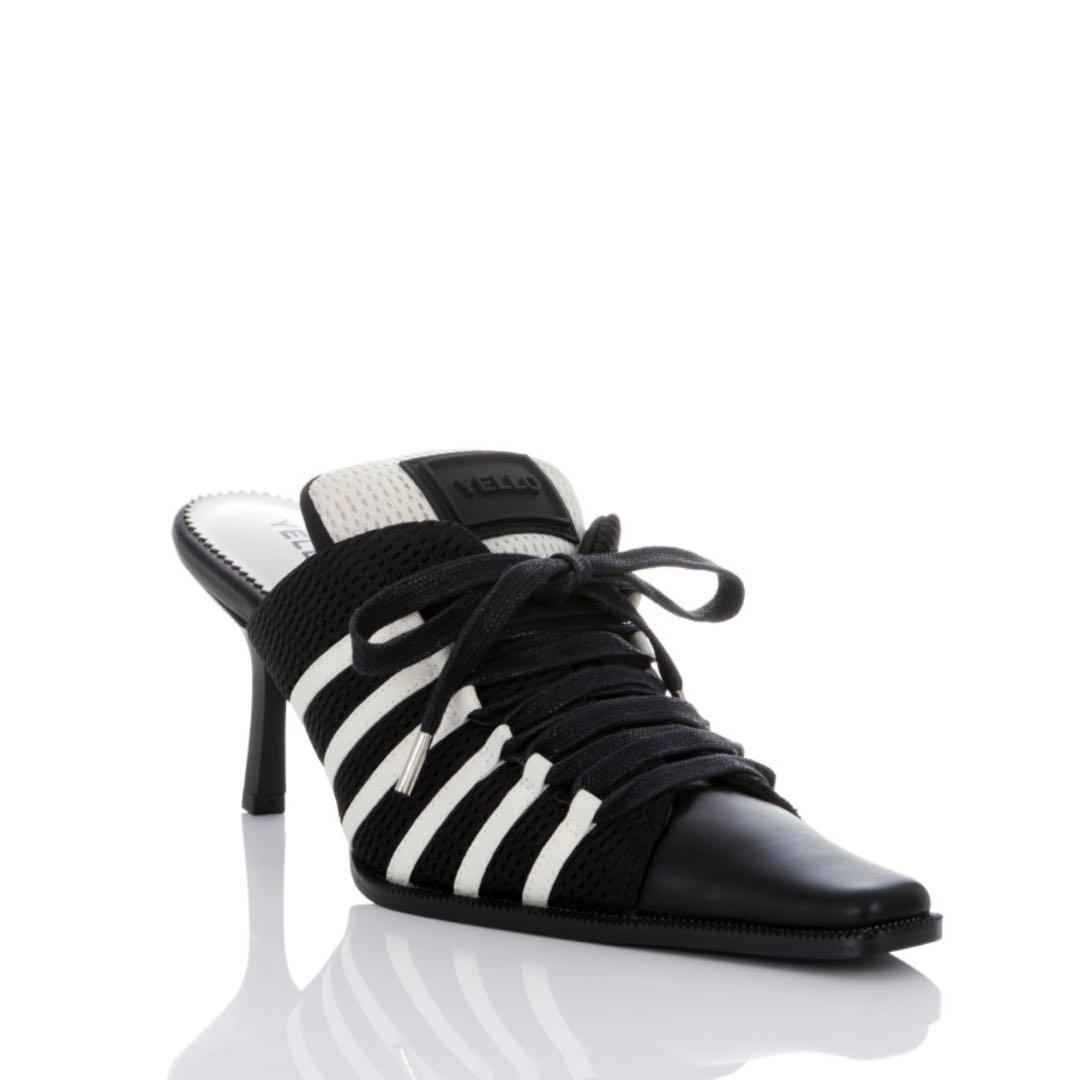 YELLO MONO SNEAKER MULES ブラック/ホワイト L
