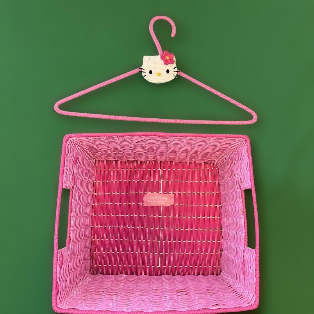 ハローキティ 編みカゴ 編みハンガー