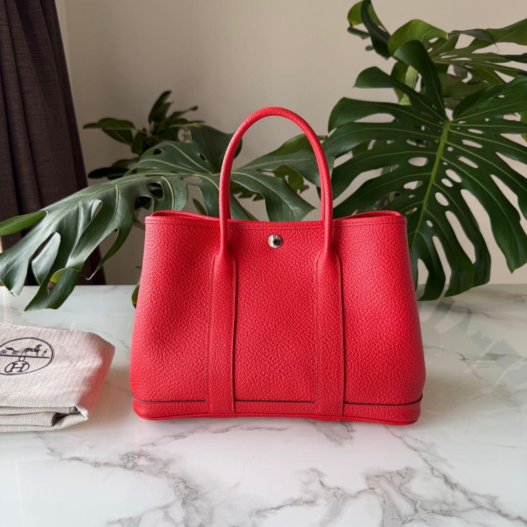 HERMES ガーデンパーティー TPM レッド ルージュトマト ハンドバッグ