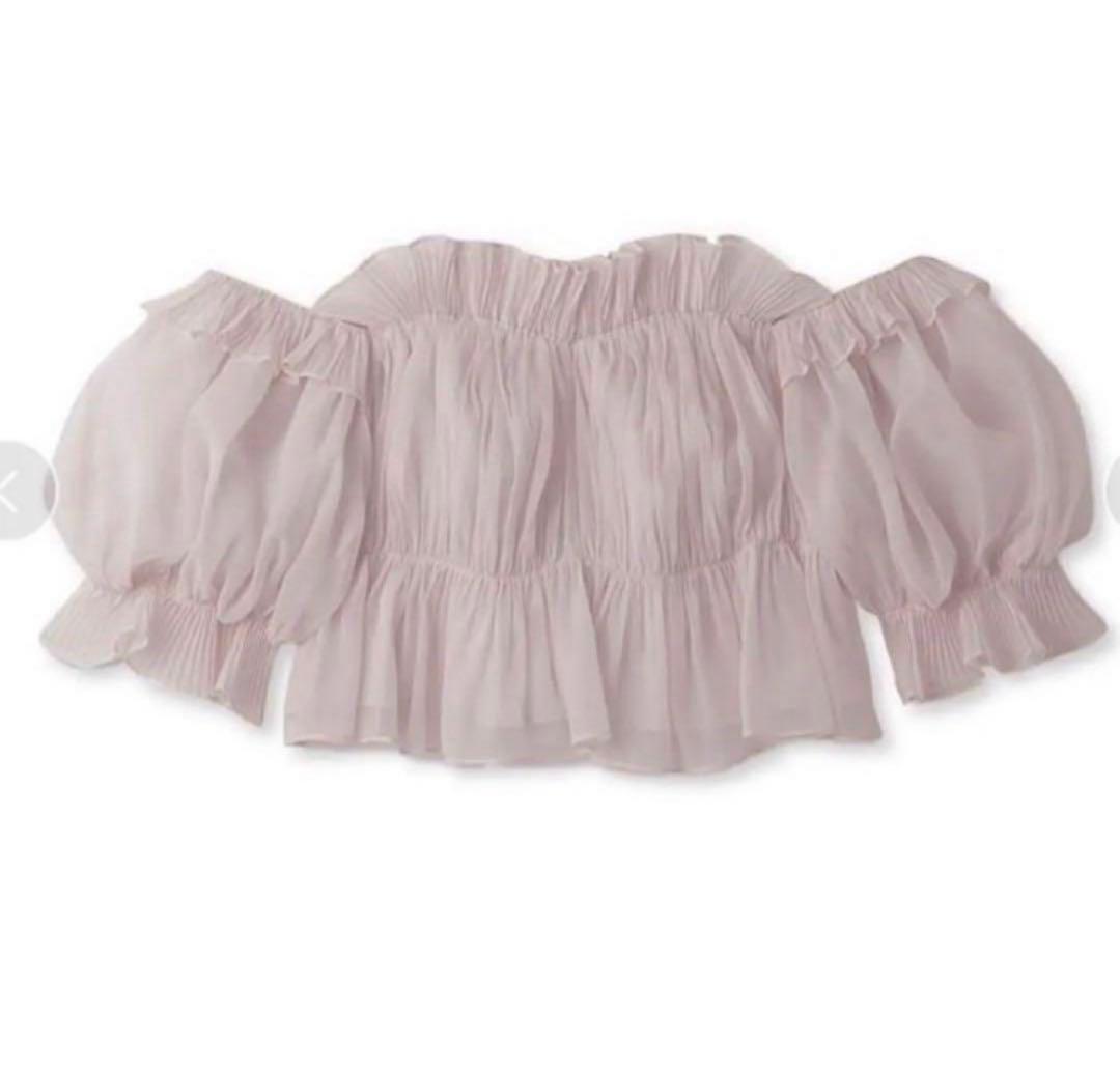 snidel スナイデル ボリュームギャザーフリルオフショルブラウス ピンク ボリュームギャザーフリルオフショルブラウス | スナイデル(SNIDEL