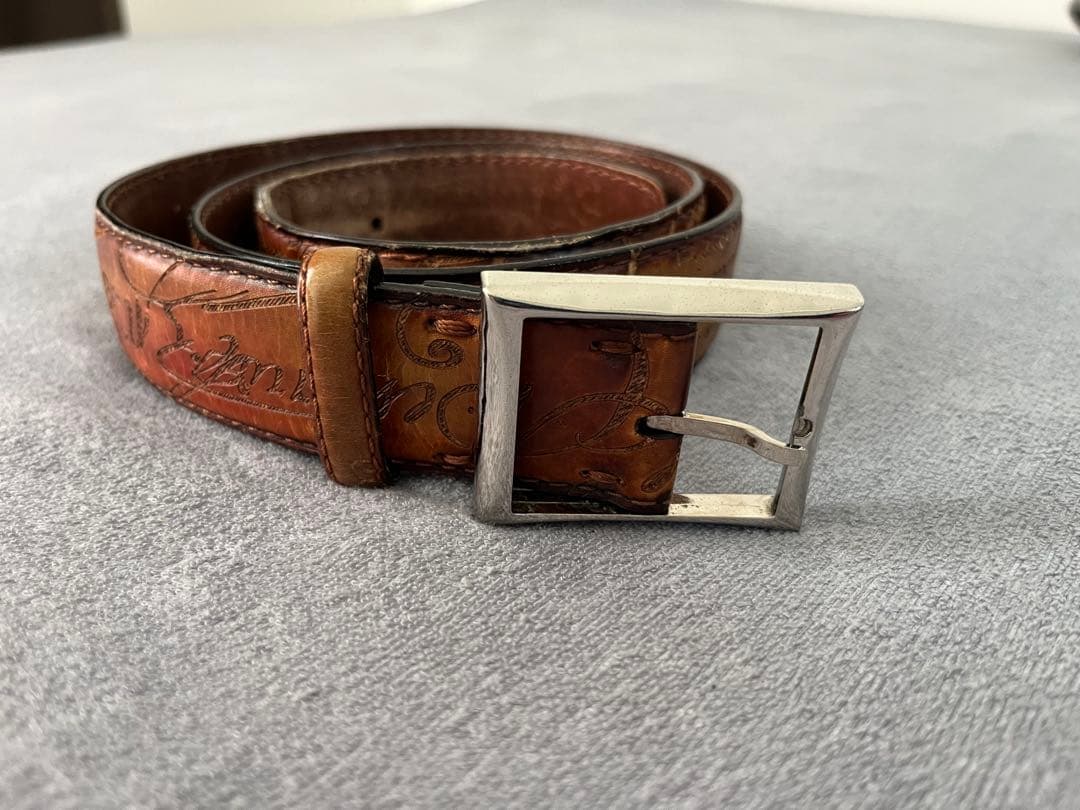 Berluti ブラウンレザー ベルト BERLUTI Berluti ベルルッティ ブラウン系 茶 レザー ベルト