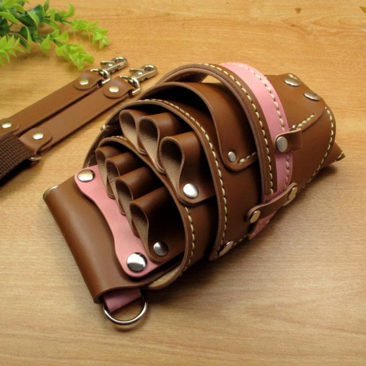 トリマー向き】 7丁 キャメル＆ピンク シザーケース TSC-10/CCB