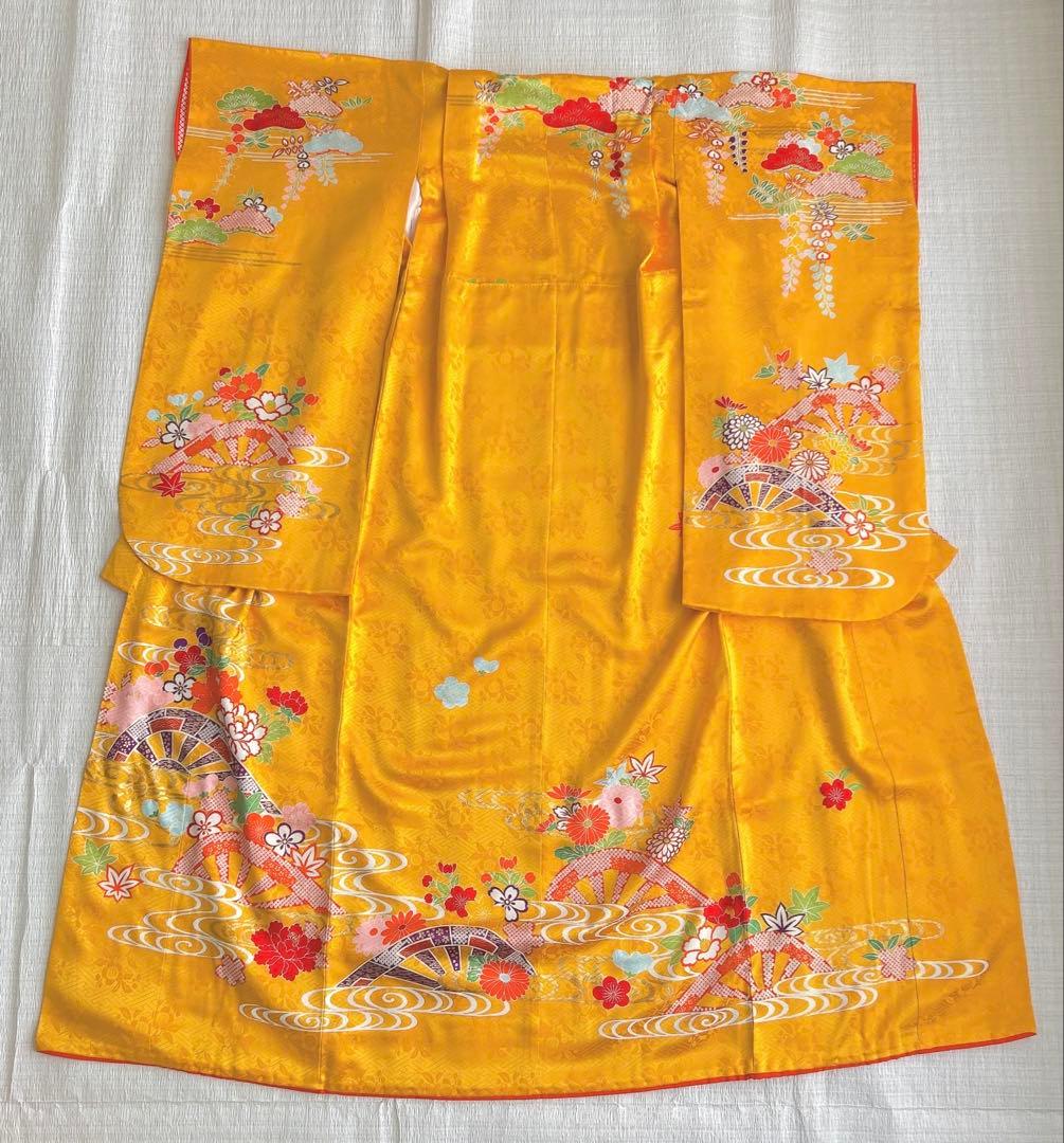 年始特大セール】七五三 7歳着物 山吹色 正絹 千總【美品】 - メルカリ