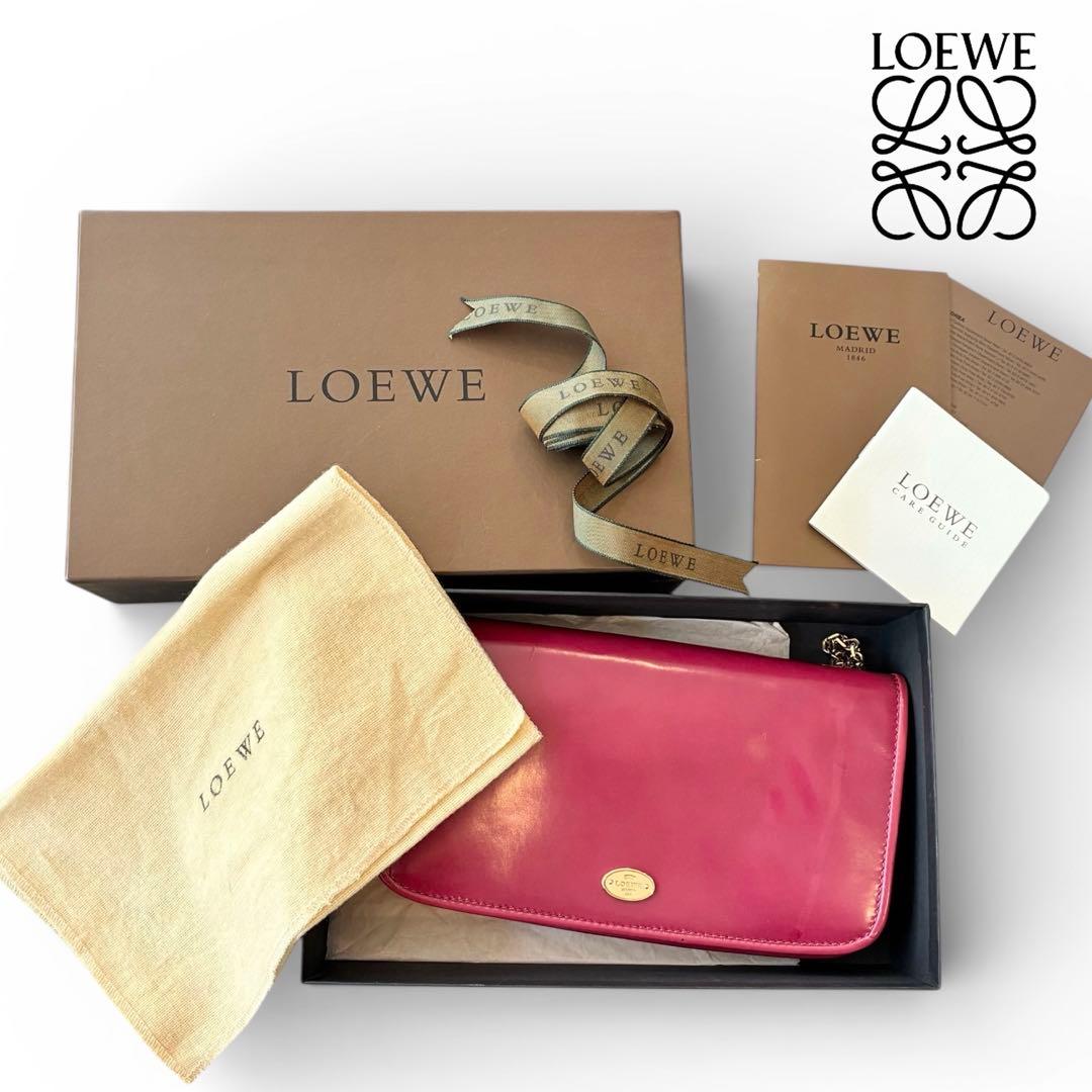 LOEWE ロエベ チェーンウォレット ピンクパープル ゴールドチェーン 箱付き 楽天市場】【LOEWE】ロエベ チェーンウォレット 124.12.U51 6963