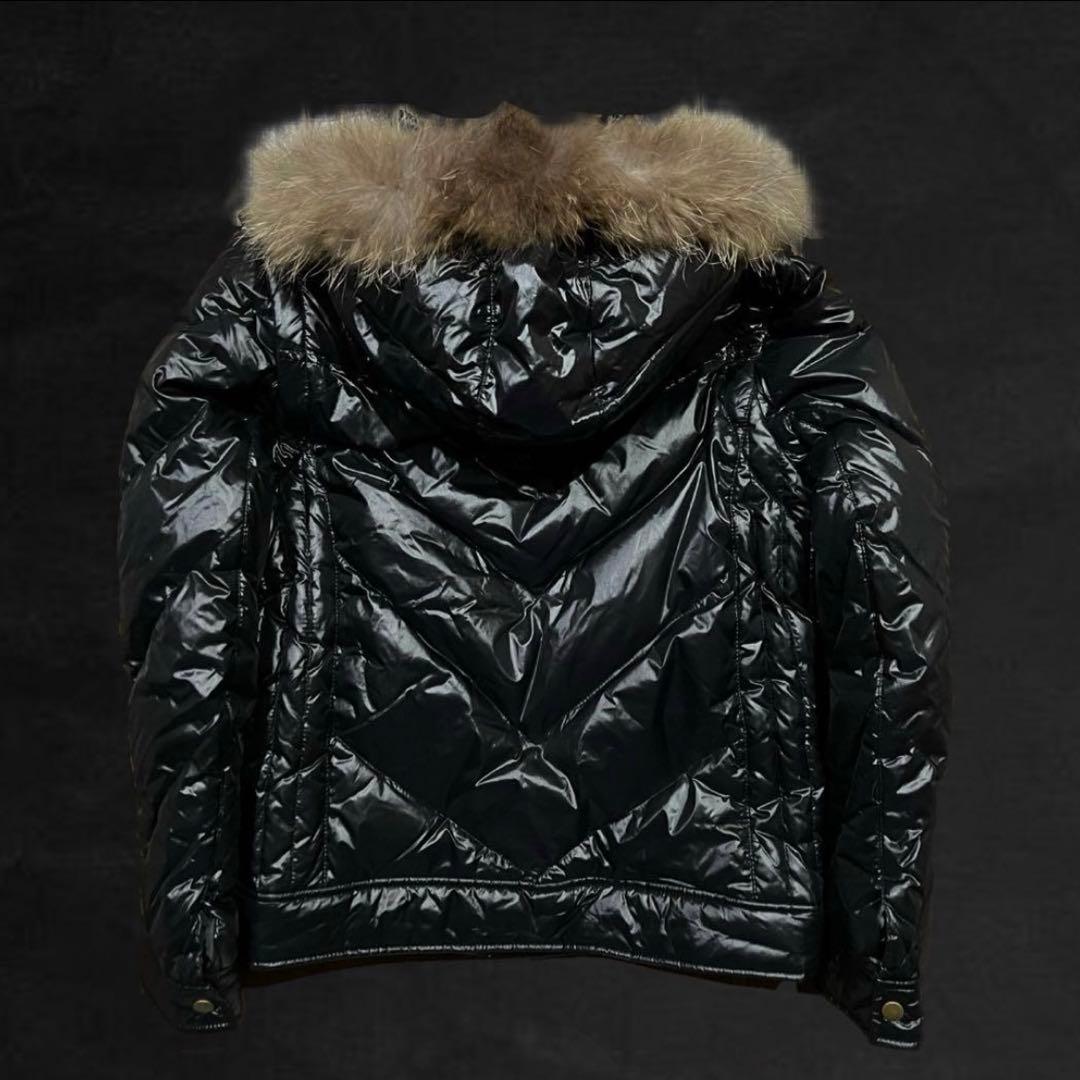 平成初期 ギミック y2k光沢ダブルジップファーダウン ベスト グランジ