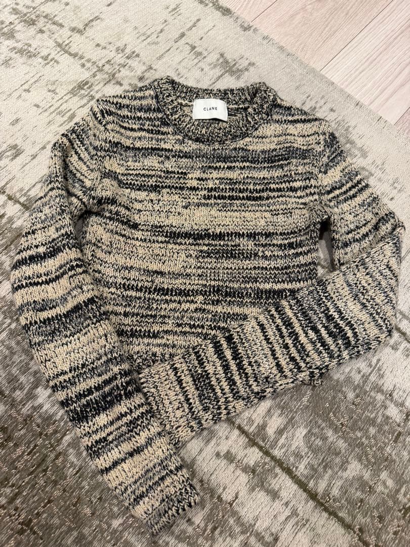 CLANEニットs CLANE - ポケット ジップ ニット｜ POCKET ZIP KNIT TOPS (GREY