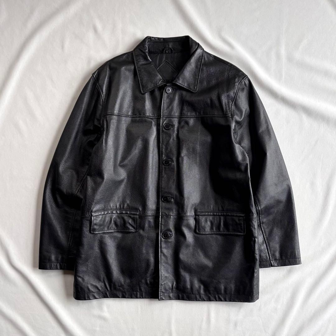 ジャケット・アウター 90s EURO label cow leather car coat BLK COW LEATHER CAR COAT (Black) | 牛革 | カーコートジャケット – FIDELITY