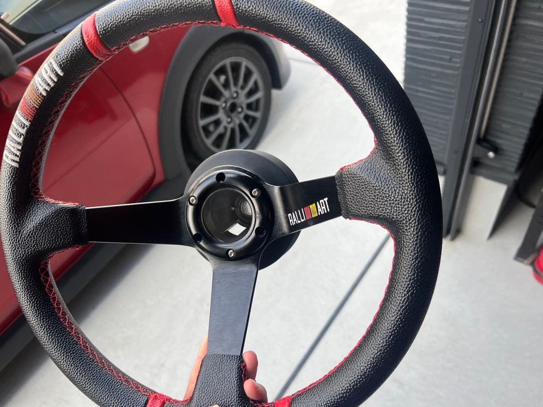 コルトラリーアート　ステアリングボスおまけステアリング ラリーアートハンドル ショートボスセット 三菱 - メルカリ