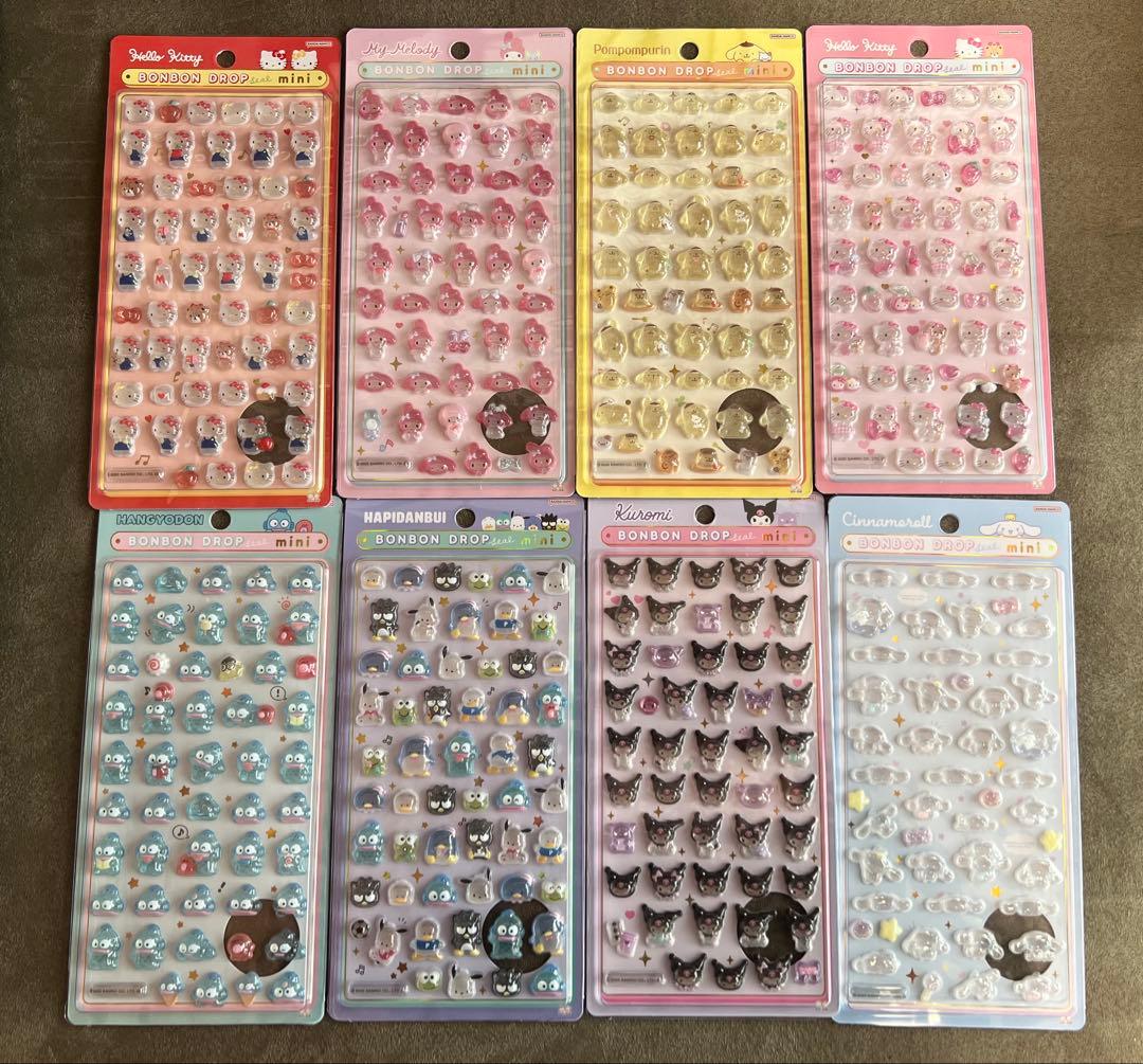 正規品‼️ボンボンドロップシール 8種セット サンリオminiの8種
