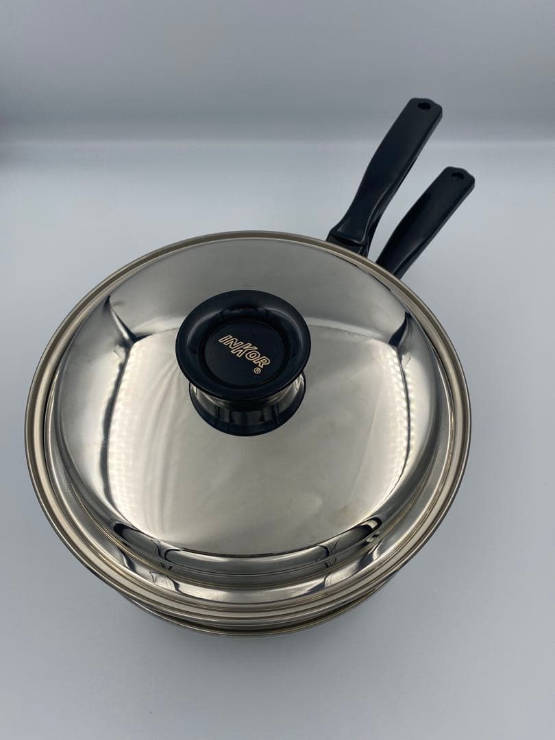 INKOR】インコア 鍋、穴あき片手鍋スチーマー、浅型ボウル、蓋の4点