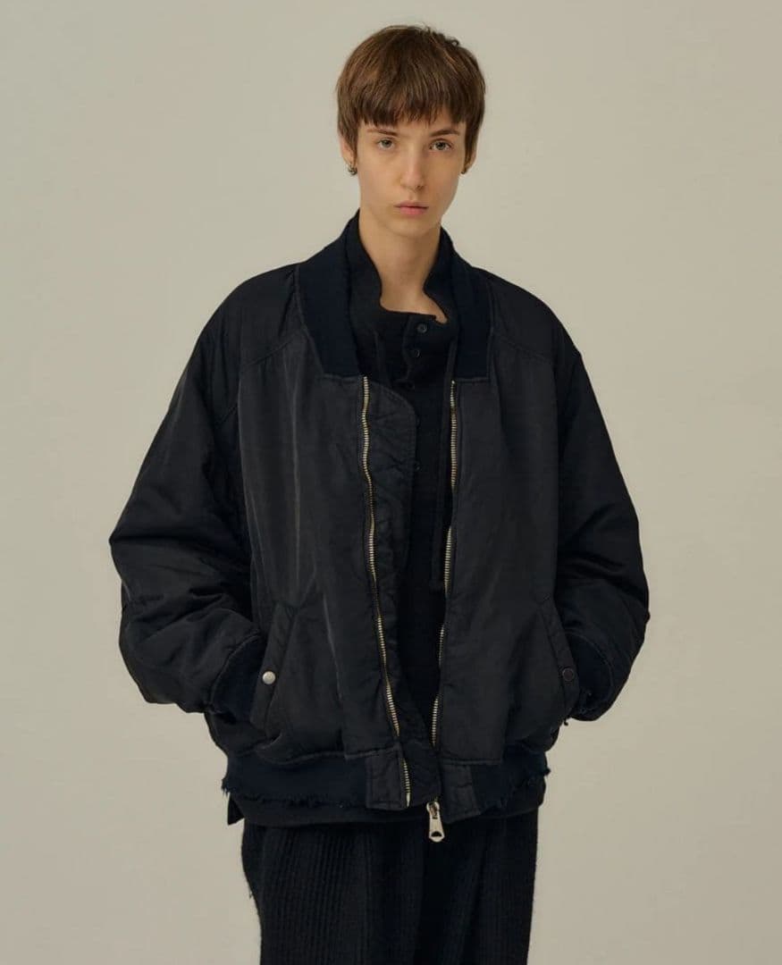 ANCELLM FADED BOMBER JACKET 黒 アンセルム25ss - メルカリ