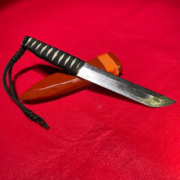 日本刀 残欠 ナイフ 刃渡り15㎝未満 漆使用 うっすら刃紋確認 - メルカリ