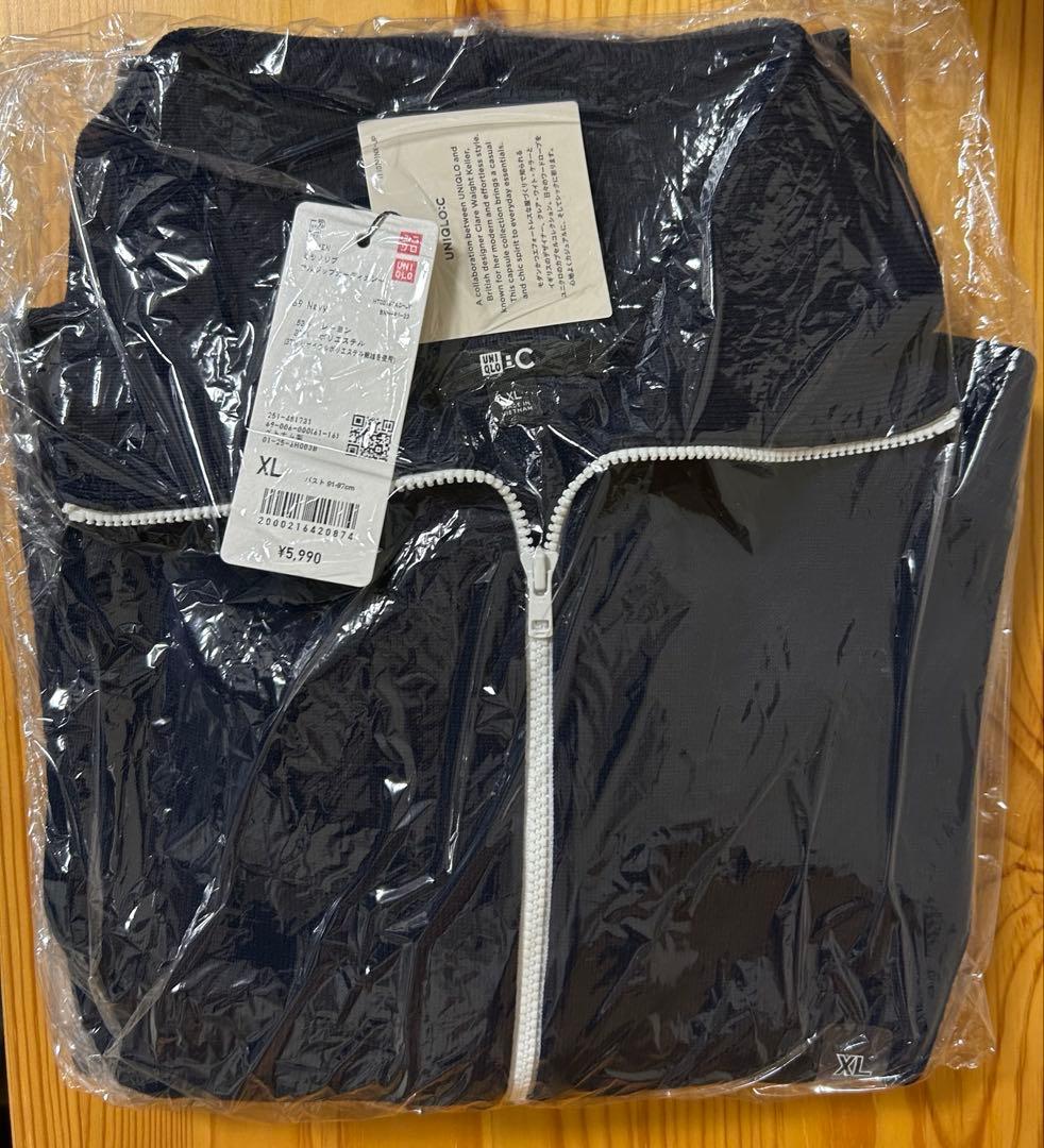 新品未開封】ユニクロC ミラノリブフルジップカーディガン XL ネイビー