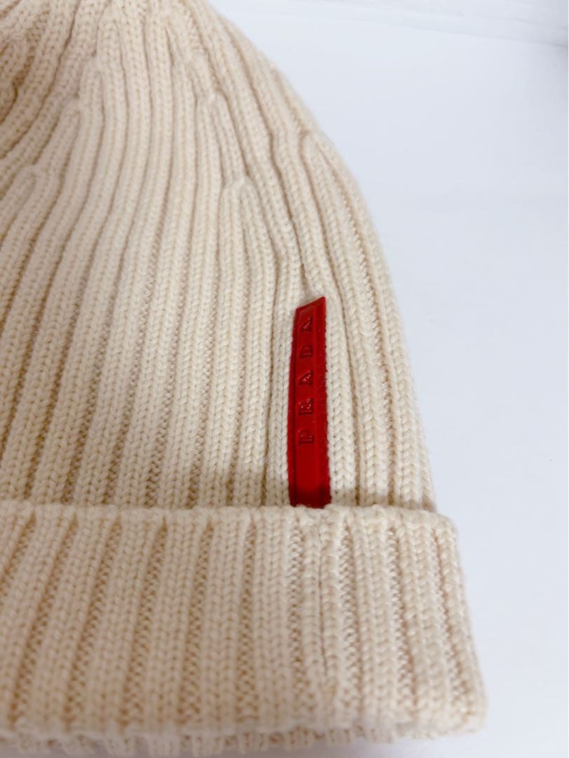 プラダ PRADA ニット帽 キナリ 無地 ウール100% 男女兼用