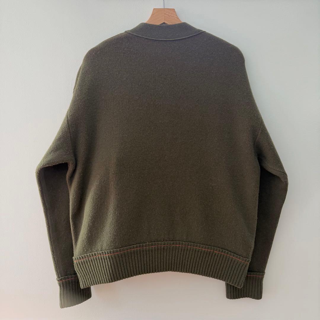 sacai cotton cashmere cardigan khaki 1