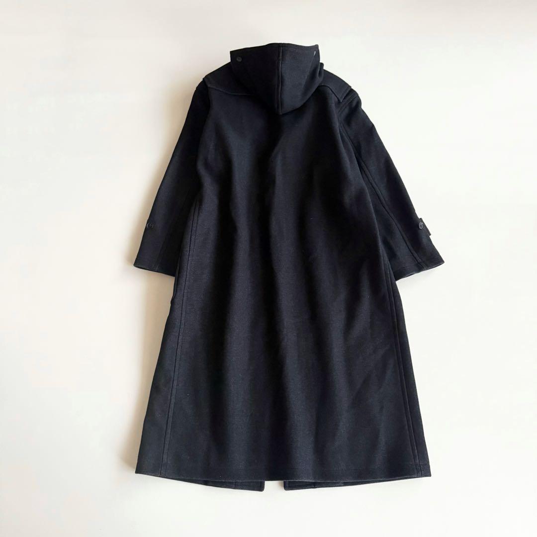 オーラリー】ウールシルクメルトンロングダッフルコート フード付き