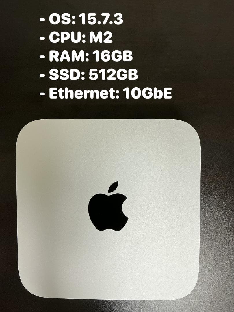 Macデスクトップ Mac mini M2/16GB/512GB/10GbE Refurbished Mac mini Apple M2 Chip with 8‑Core CPU and 10‑Core GPU