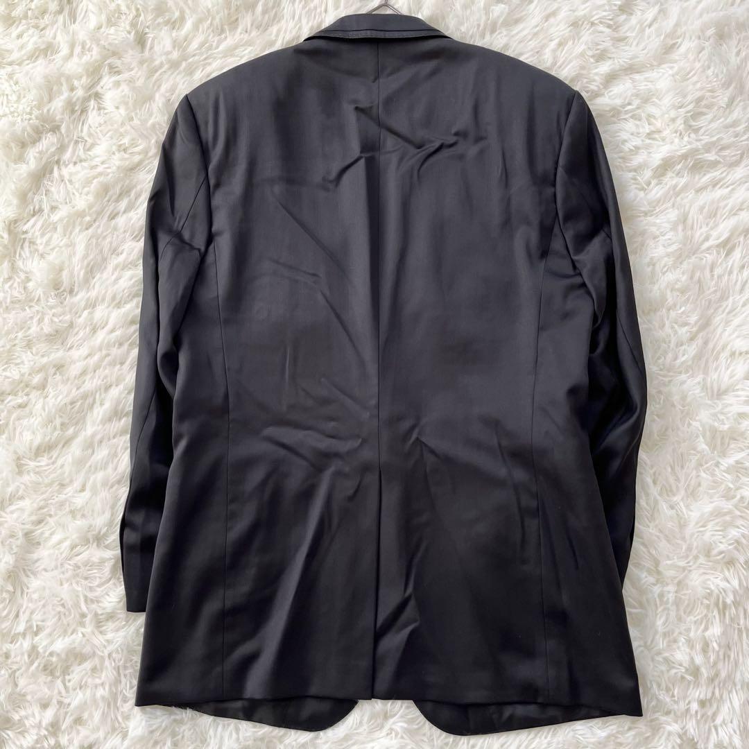 ヒューゴボス】テーラードジャケット 48 L相当 黒 ピークドラペル