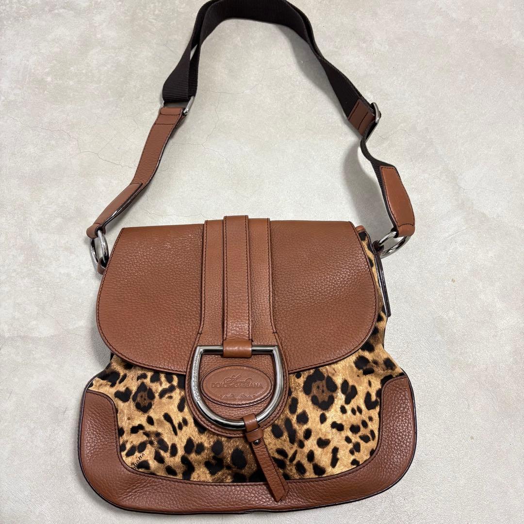 極美品 DOLCE &GABBANA ショルダーバッグ ヒョウ柄 D金具 y2k - メルカリ