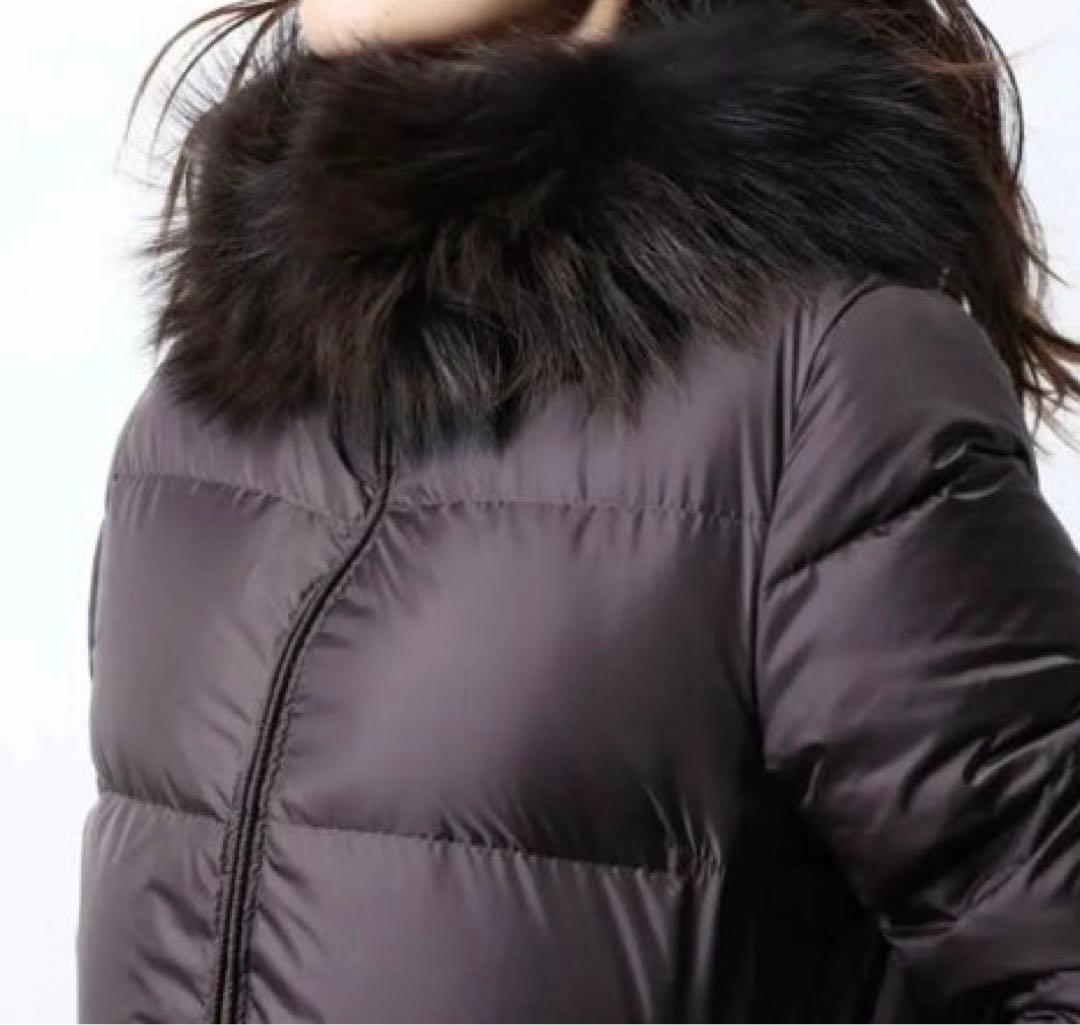 美品【ナノユニバース×西川ダウン】L ラクーンファー付き フーデット