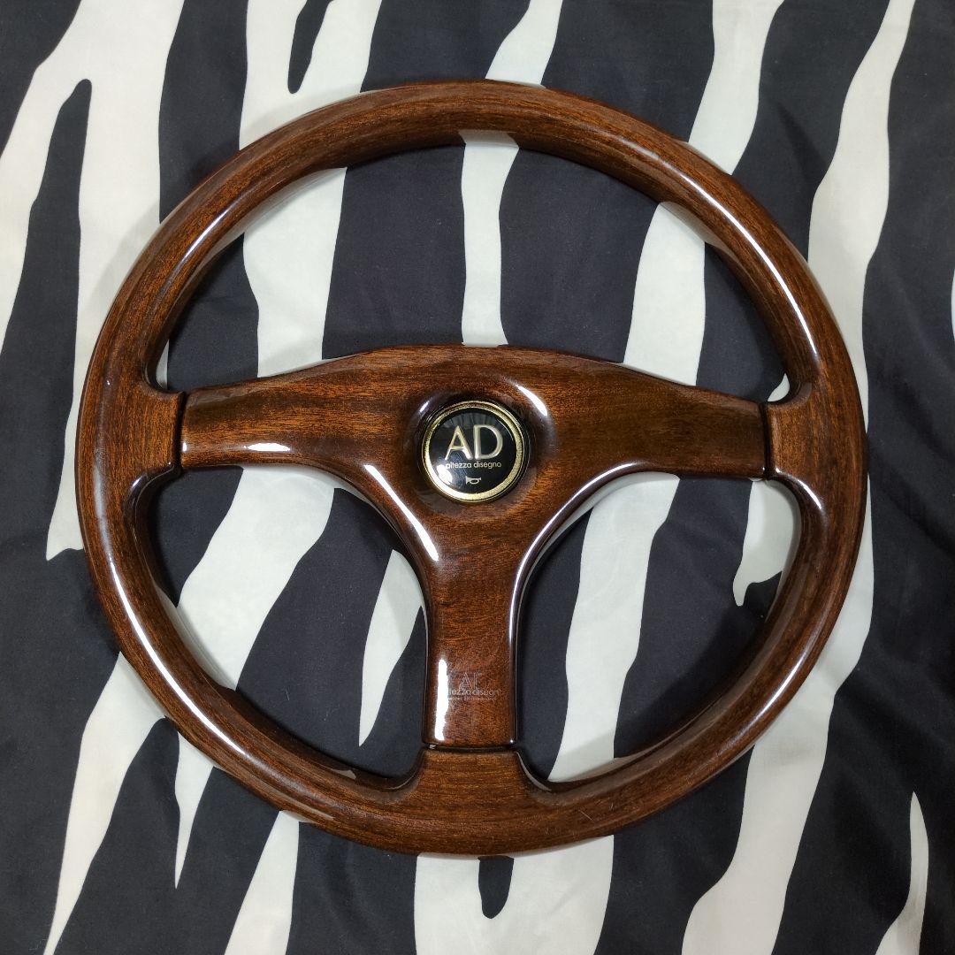 AD 3本スポーク ウッドステアリング Amazon | W-Power 14インチ ダークウッドグリップ 6穴 3本スポーク
