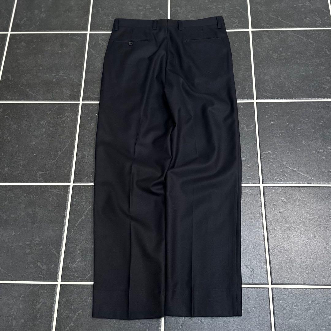 80s vintage 【ウールギャバ ツータック ワイドスラックス 極太