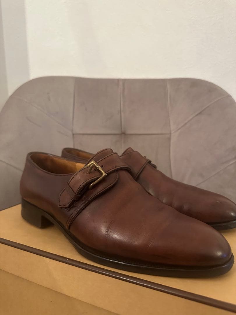 掘り出し物⭐️ジョンロブ‼️6E⭐️モンクストラップ‼️ブラウン⭐️破格‼️ ジョンロブ 6E【WILLIAM/ウィリアム/TENSILE/濃茶】 | 高級中古革靴の