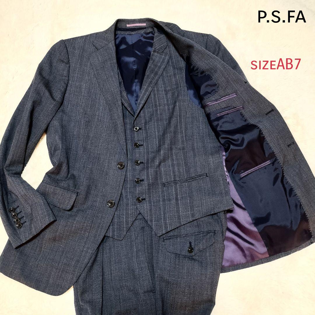 【極美品】パーフェクトスーツファクトリー 3ピース2Bシングルスーツセットアップ シングル スリーピース 2つボタン | スーツ | メンズ | P.S.FA公式通販