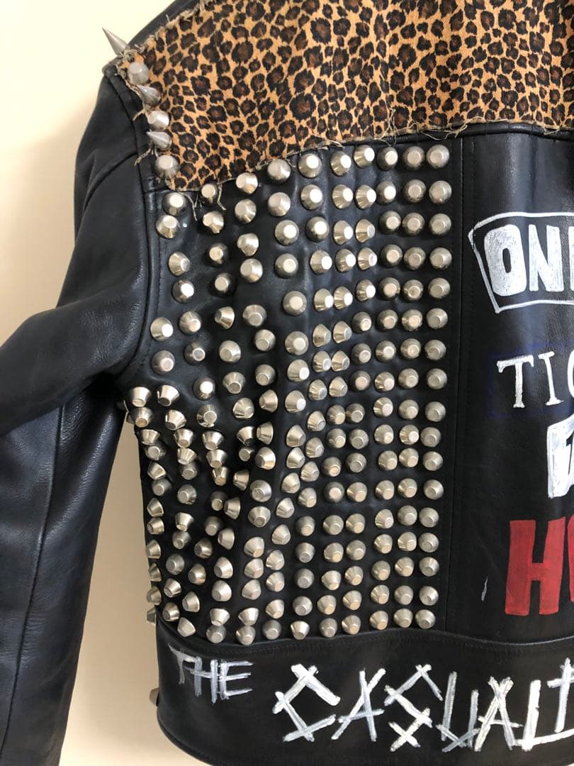 渋谷candy購入 スタッズダブルライダースジャケット - メルカリ