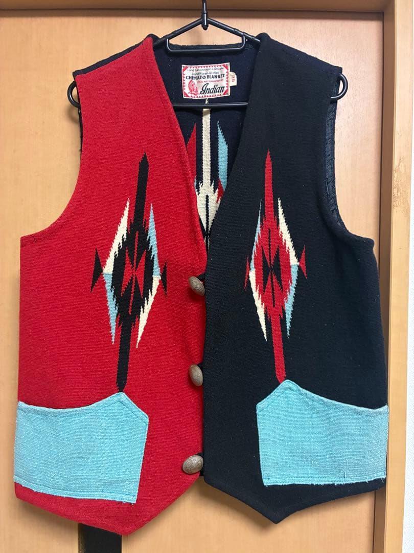 インディアンモーターサイクル チマヨベスト 東洋エンタープライズ 38 インディアンモーターサイクル チマヨベスト ブラック - JET RUG