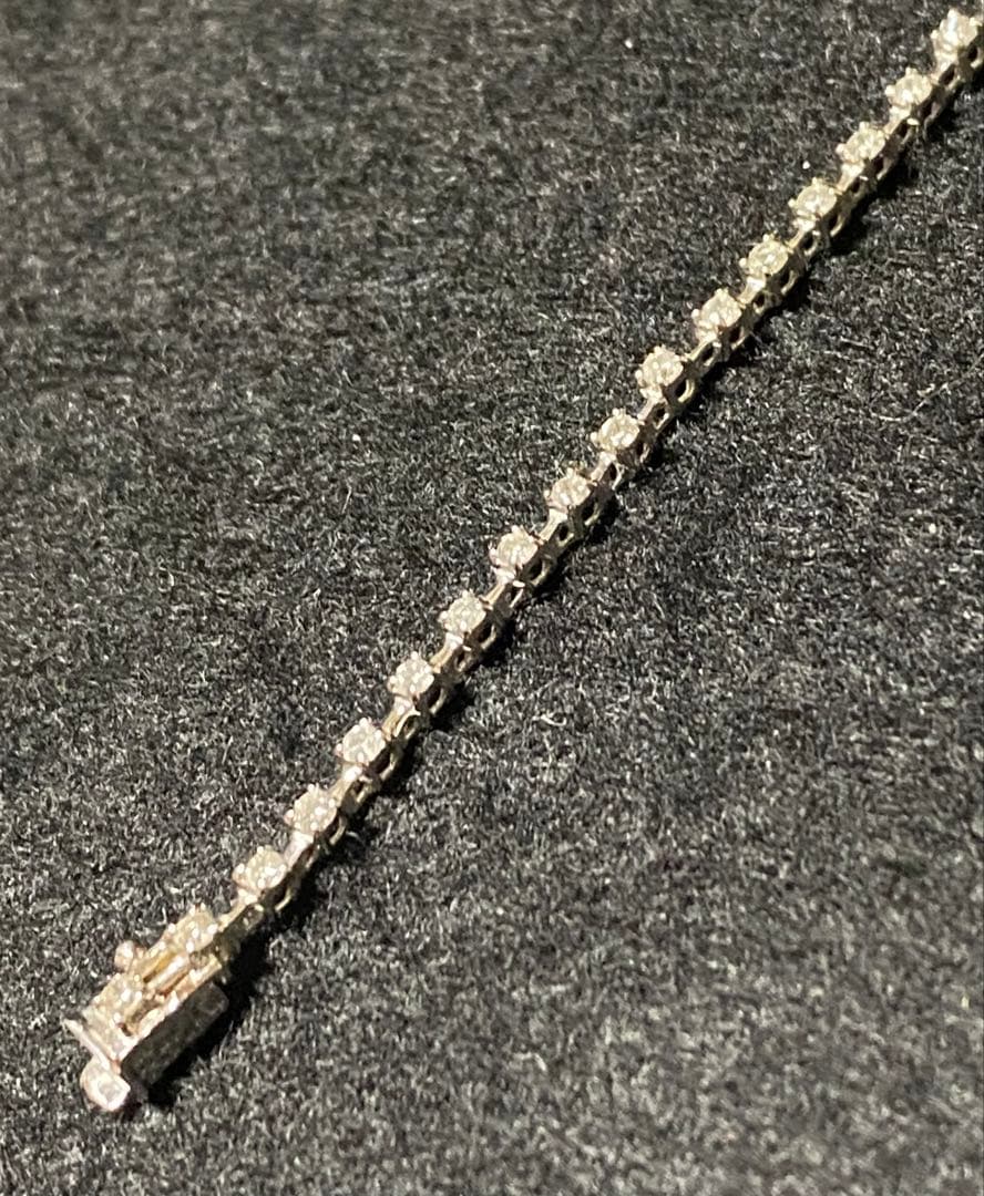 K18WG ダイヤモンド テニスブレスレット 1.00ct 金 ゴールド