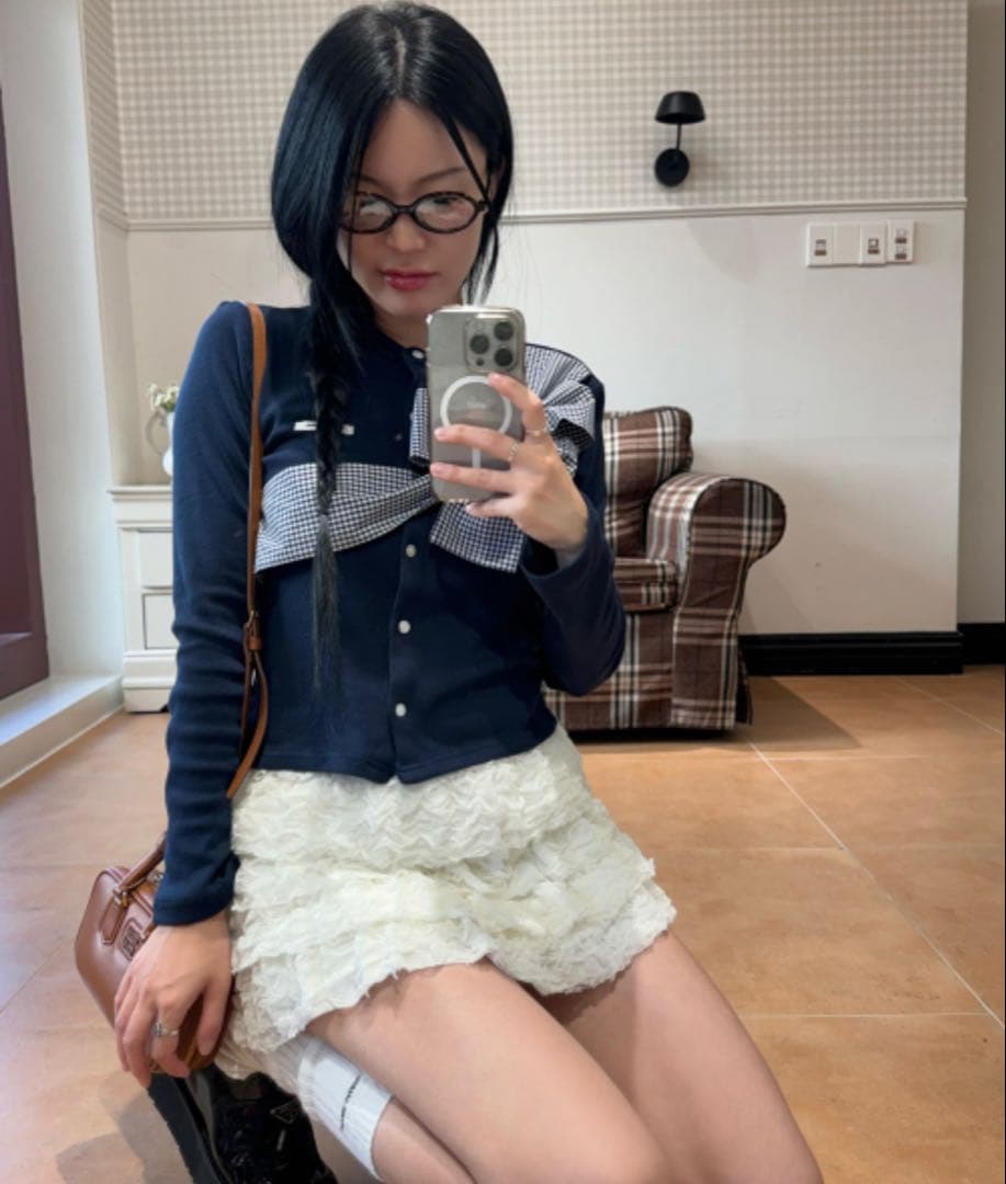 新品】CRANK リボンタイドニットカーディガン - メルカリ